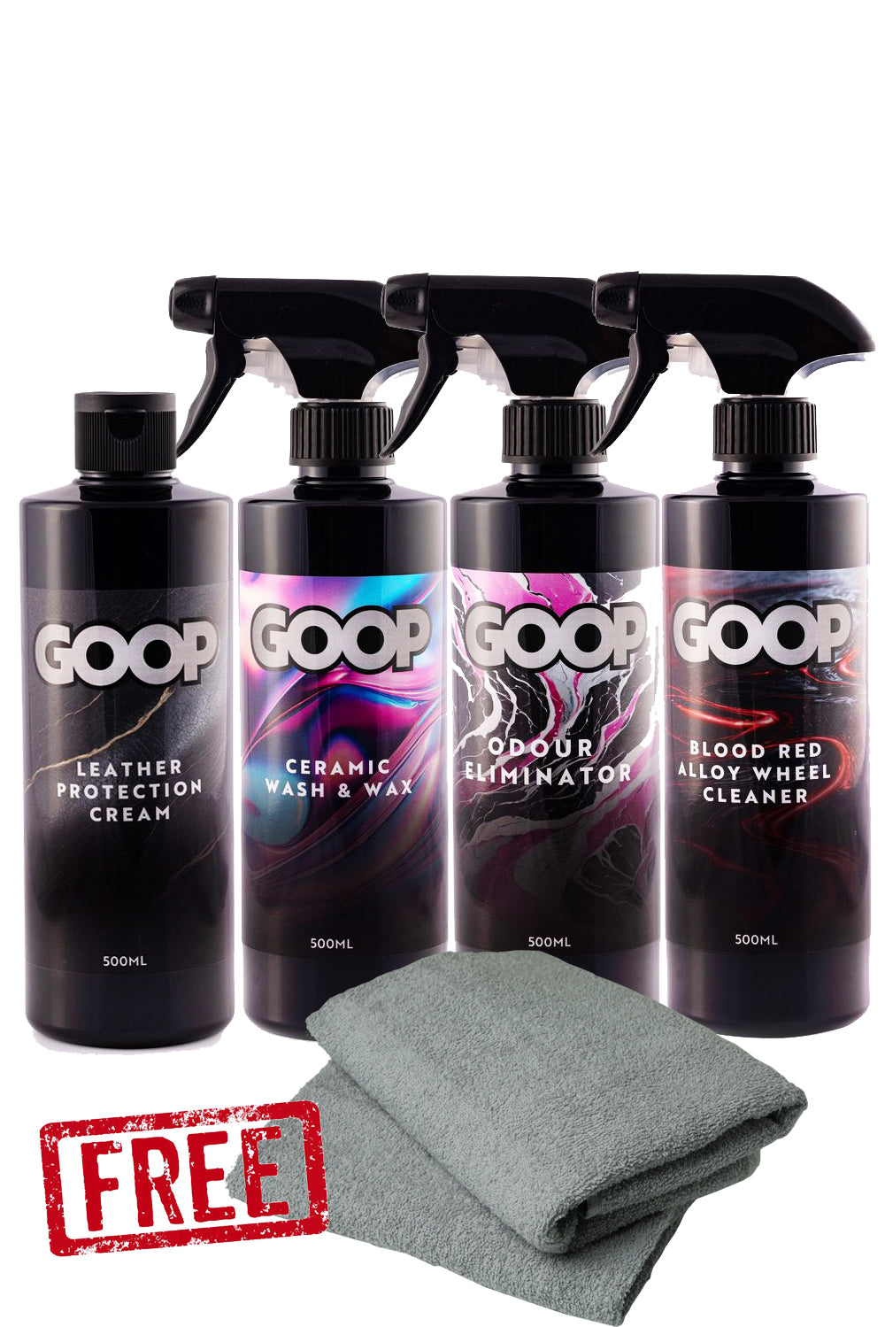 GOOP All In One Vehicle Care Bundle With 2 FREE Microfibre Cleaning Cloths